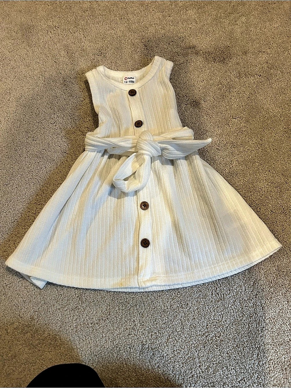PatPat Baby Dress in White 12-18M Like New